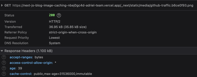 Uncached Image Headers
